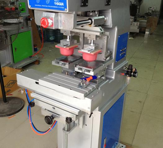 2 color closed ink cup pad printing machine