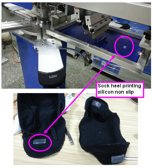 sock heel silicon non slip printer