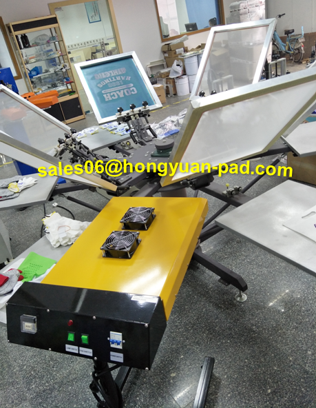 6colot t shirt screen printing machine with flash dryer