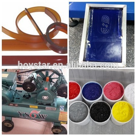 Silk screen printing machine with accessories