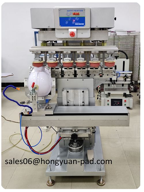 6 color pad printing machine for hard hat
