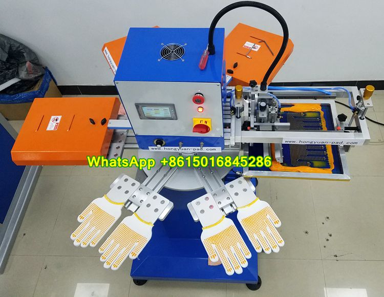 glove dotting machine, glove pvc dotted machine, glove non slip printing, glove silicone printing machine