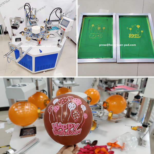 two colors screen printing machine balloon